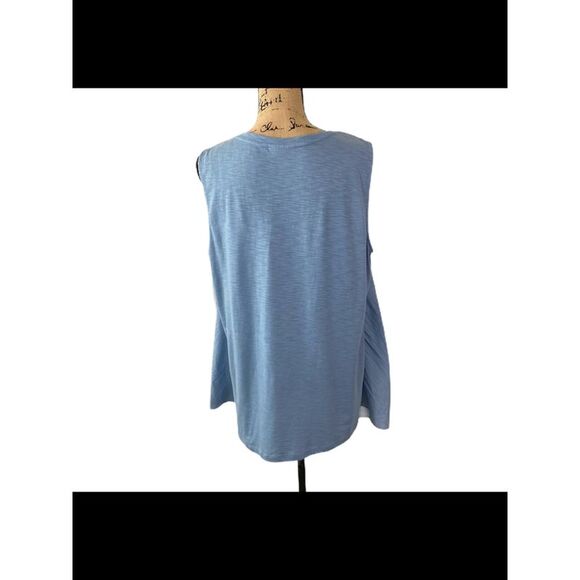 STYLE & COMPANY Womens Sleeveless Crew Neck Handkerchief Top - Picture 2 of 3